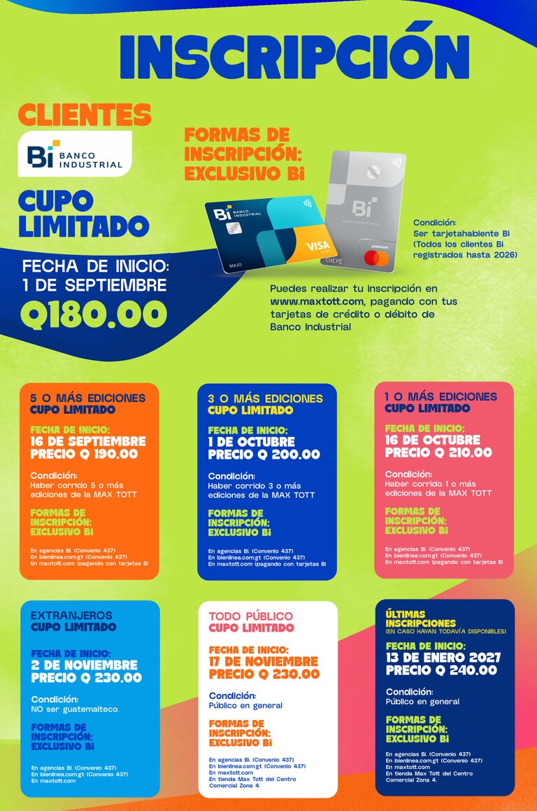 Información para inscribirse en Max Tott 89